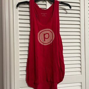 Pure Barre Red Racerback Tank with White Circle P